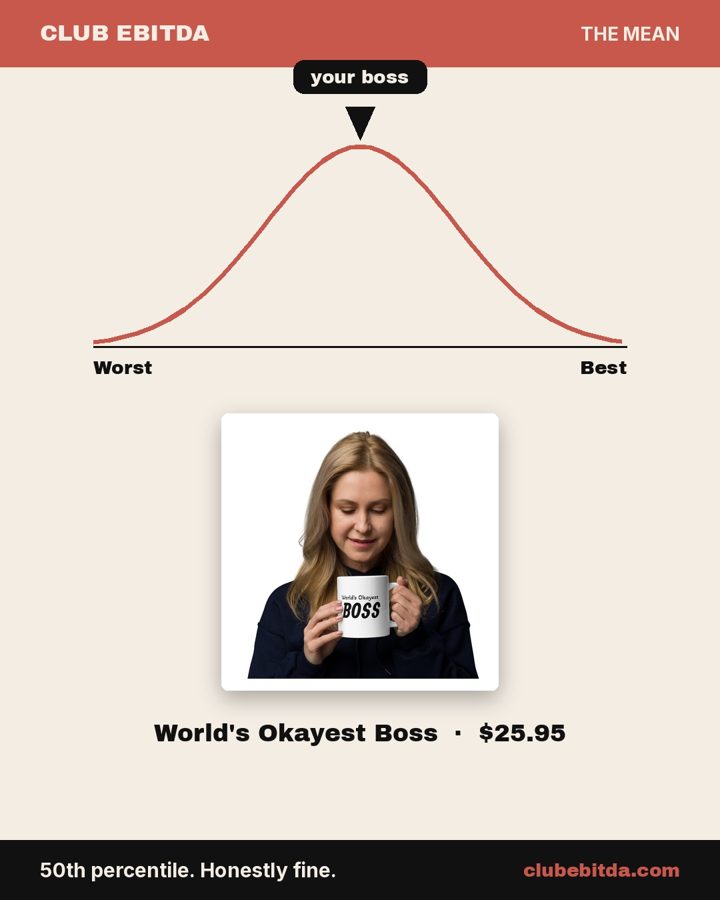 Club EBITDA meme for World's Okayest Boss Coffee Mug (20 oz)